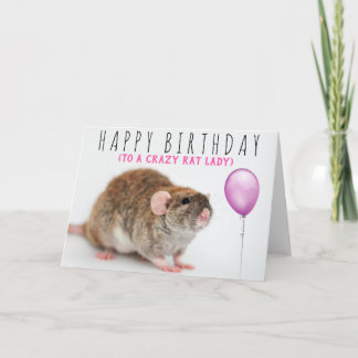 Cartão Crazy Rat Lady Birthday Card