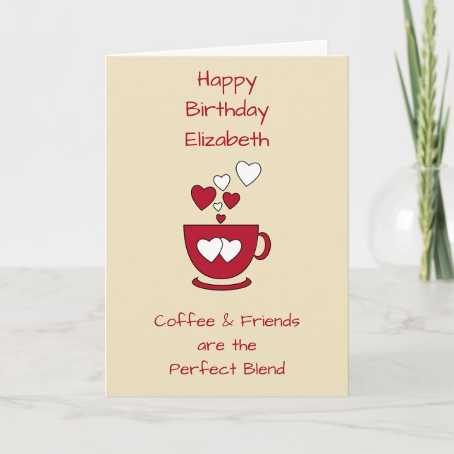 Cartão Cream Coffee & Friends Birthday greeting (Frente)