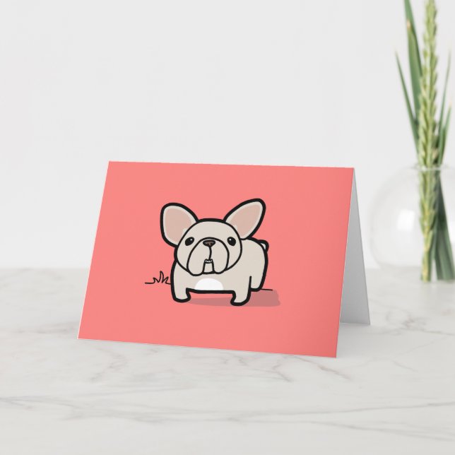 Cartão Cream Frenchie (Frente)