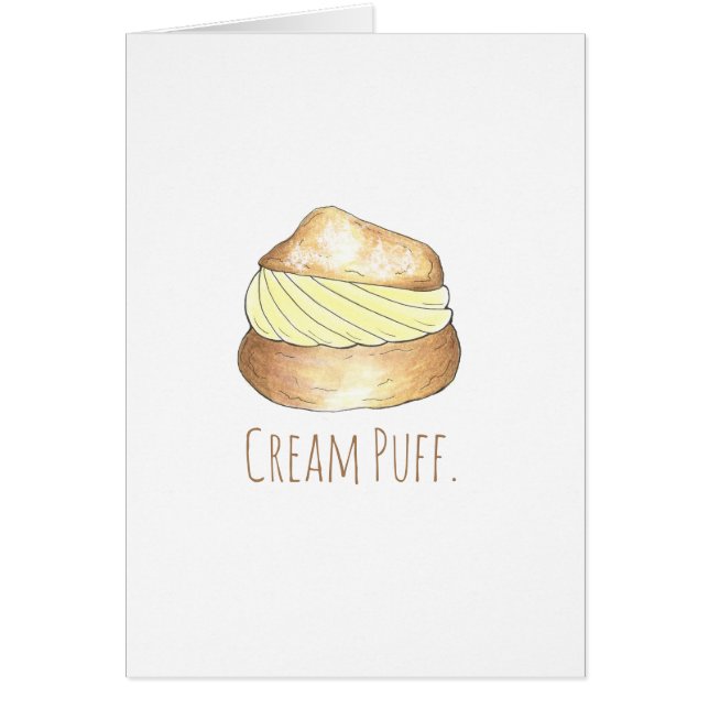 Cartão Cream Puff Puff Puff Creampuff Dessert Foodie Card (Frente)