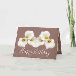 Cartão Creamy White Calla Lilies Modern Birthday Card