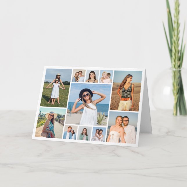 Cartão Create Your Own 11 Photo Collage Folded (Frente)