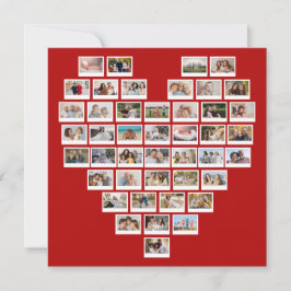 Cartão Create Your Own 44 Photo Collage Red Heart