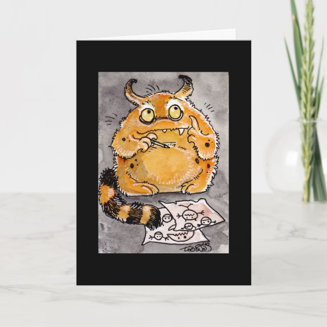 Cartão Creative Orange Monster Notecard (Frente)