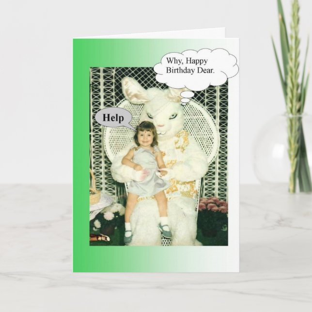 Cartão Creepy Birthday Bunny (Frente)