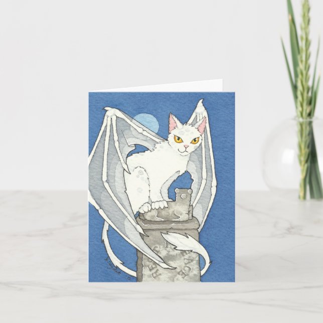 Cartão Creepy cat note card (Frente)