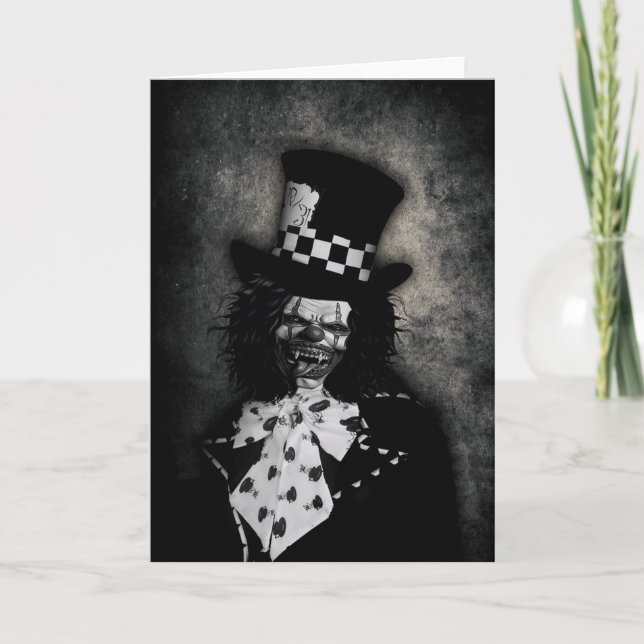 Cartão Creepy Clown Greeting Card (Frente)