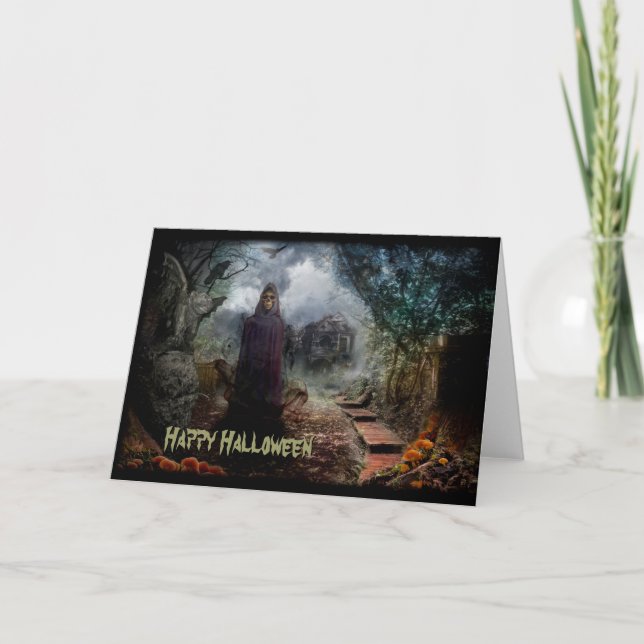 Cartão Creepy Haunted House and its Ghost Owner - Macabre (Frente)