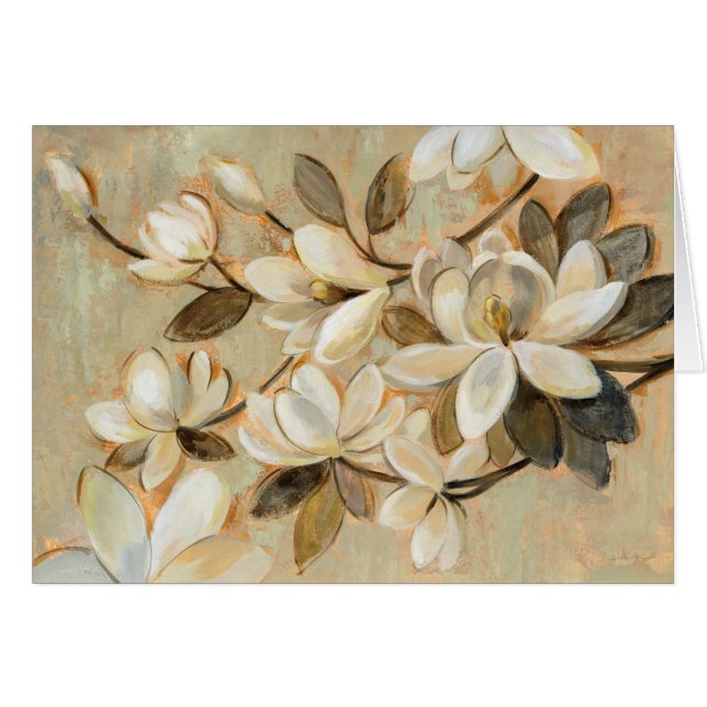 Cartão Creme da simplicidade da magnólia (Frente Horizontal)