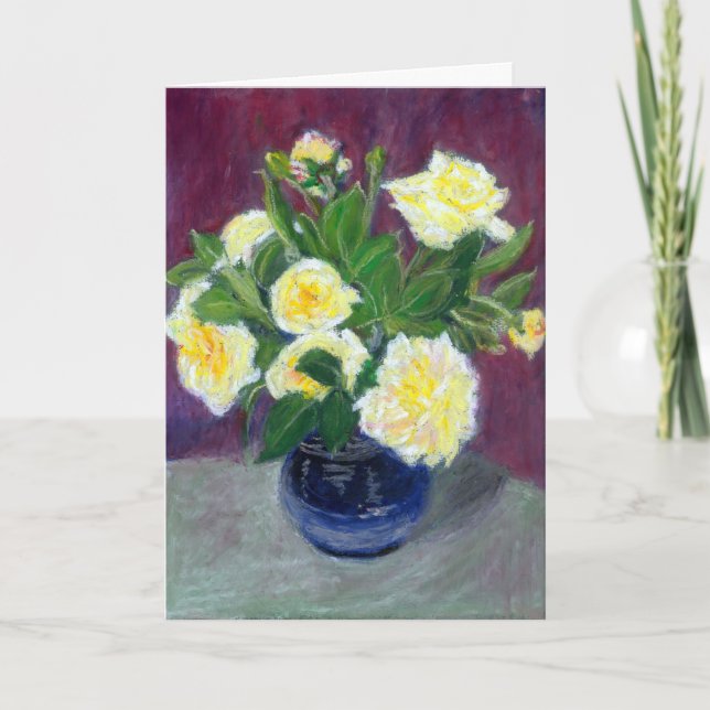 Cartão Creme Rosa Aniversário (Frente)