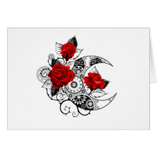 Cartão Crescente Mecânico com Rosas vermelhas