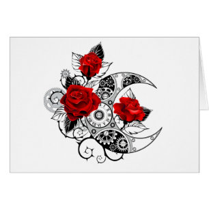 Cartão Crescente Mecânico com Rosas vermelhas