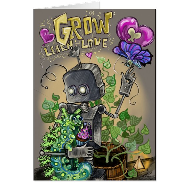 Cartão Crescer Amar Suavizar e Bloop (Frente)