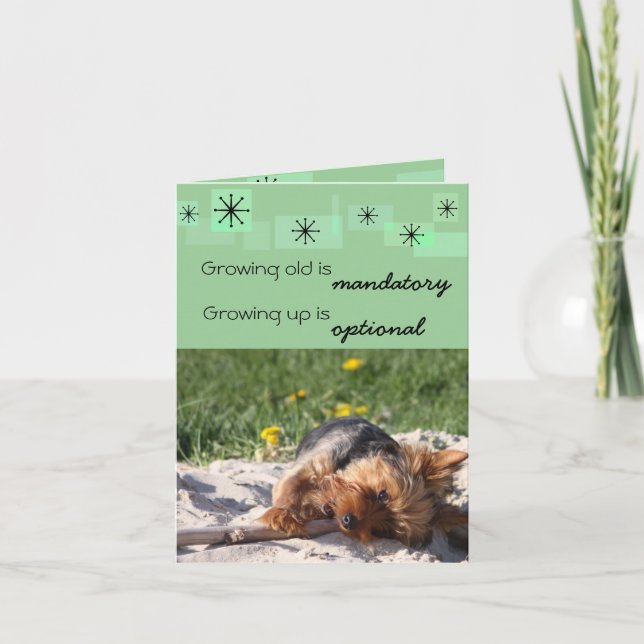 Cartão Crescer velho é obrigatório Crescer é opcional (Frente)