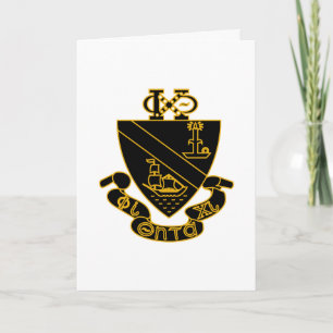 Cartão Crest da Phi Chi Theta Dourado e Preto