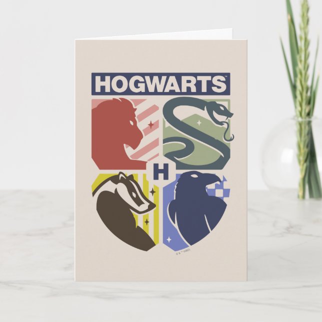 Cartão Crestão Estampado Vintage HOGWARTS™ (Frente)