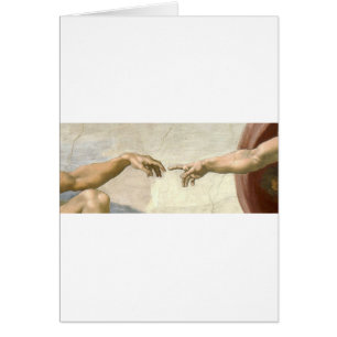 Cartão Criação das mãos de Adam - Michelangelo