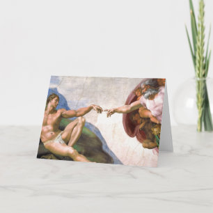 Cartão Criação de Adão por Michelangelo