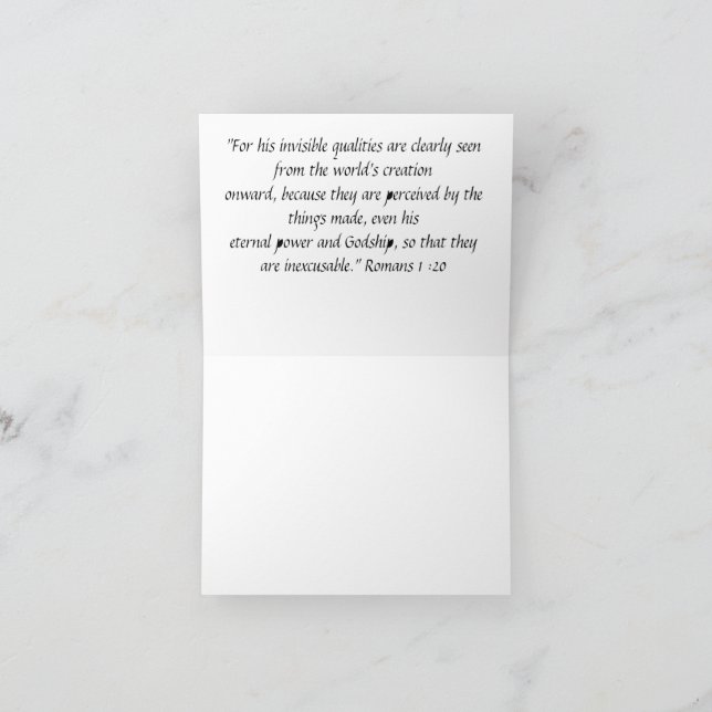 Cartão "Criação de Deus" (Interior)