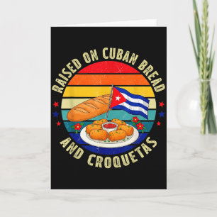 Cartão Criado Com Pão Cubano E Croquetas Retro Latim Ele