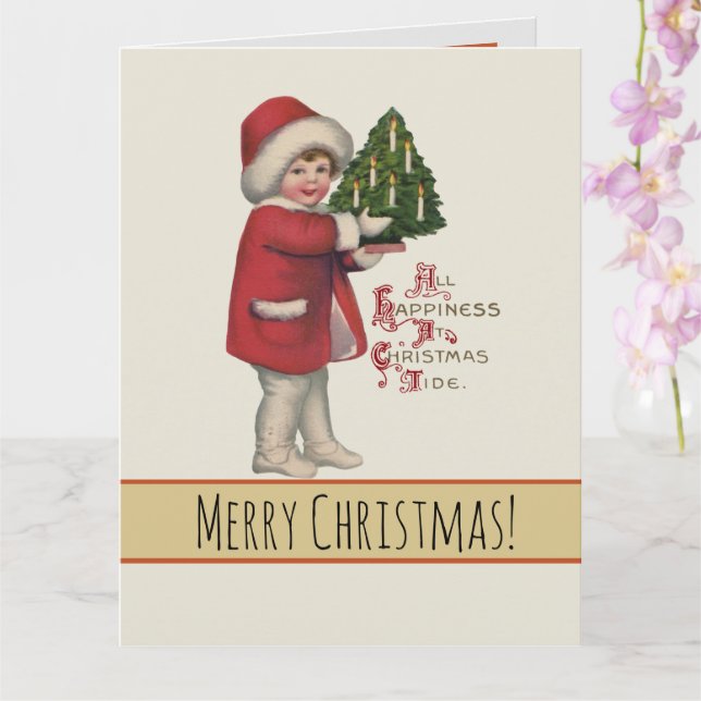 Cartão Criança com a Arte da Ilustração da Árvore de Nata (Orquídea)