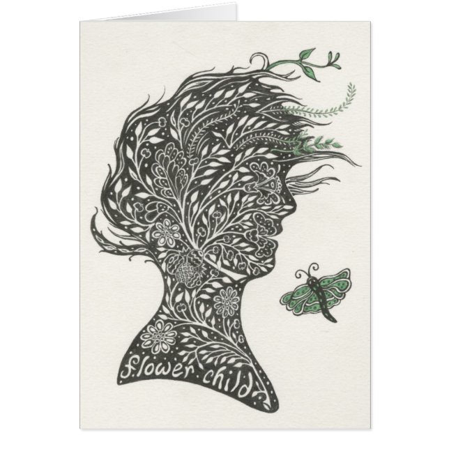 Cartão Criança de flor (Frente)