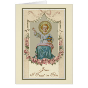 Cartão Criança Jesus Bênção Religiosa Vintage