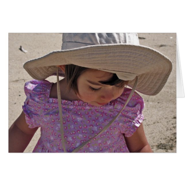 Cartão Criança na praia (Frente Horizontal)