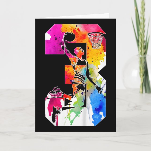 Cartão Crianças 3 anos Número 3 aniversário de 3 anos de  (Frente)