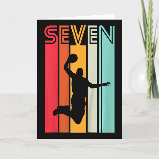 Cartão Crianças 7 Birthday Bysketbyll Lover Gift 7 Anos O (Frente)