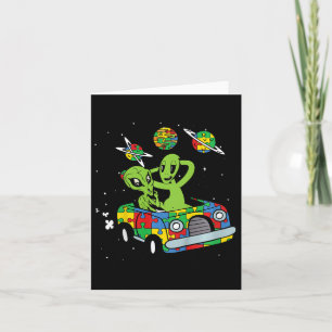 Cartão Crianças Alienígena Espaço Autismo Sensibilização