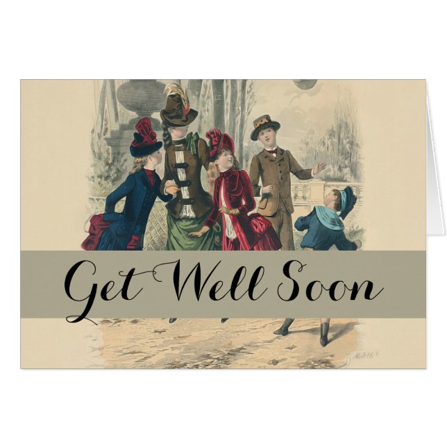 Cartão Crianças Antigas Familiares Vitorianas (Frente Horizontal)