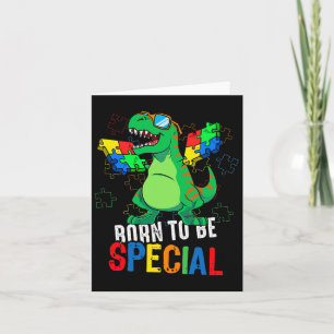 Cartão Crianças Autismo Sensibilização Dino Toddler Menin