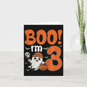 Cartão Crianças Boo Eu tenho 3 Halloween Spooky Pumpkin 3