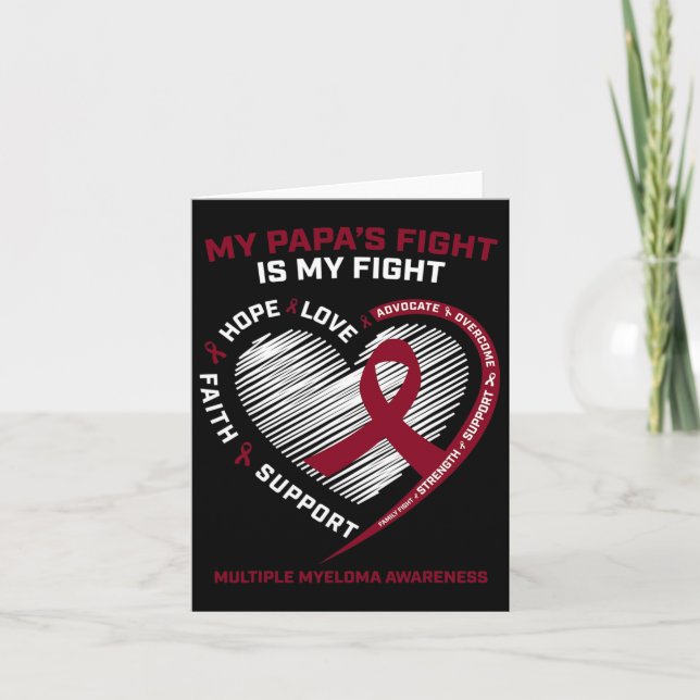 Cartão Crianças Borgonha Cancer de Sangue Papá Múltiplo M (Frente)