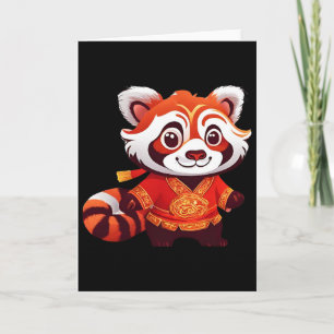 Cartão Crianças Chinesas Meninas Meninos Engraçado Panda