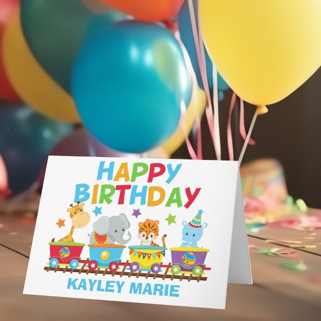 Cartão Crianças Circus Animal Train Cuja Personalidade An (Criador carregado)