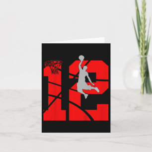 Cartão Crianças de 12 anos 12 Bysketbyll Partythe