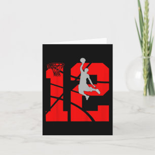 Cartão Crianças de 12 anos de 12 de Basquete Festa de Ani