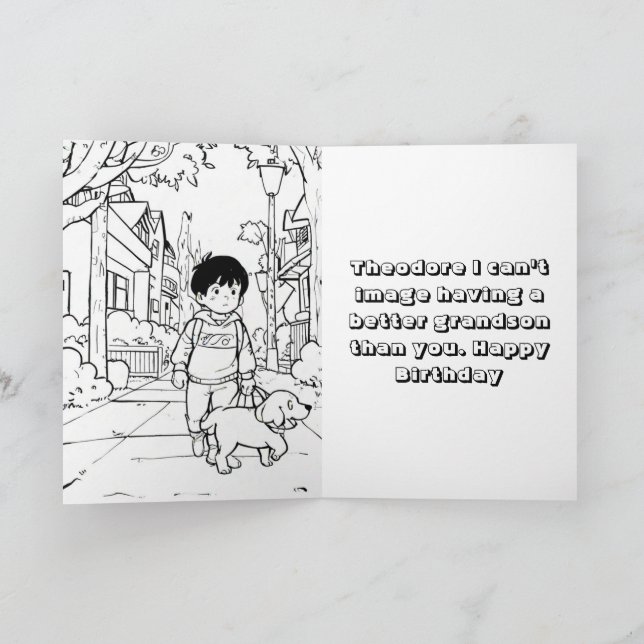 Cartão Crianças de animação fotográfica instantânea color (Interior)