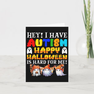 Cartão Crianças de Halloween Têm Autismo Feliz Halloween