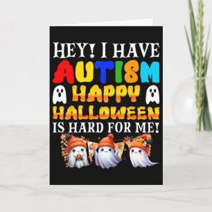 Cartão Crianças de Halloween têm autismo Feliz Halloween 