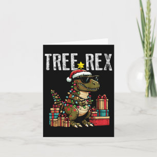 Cartão Crianças de Natal Árvore de Dinossauro Rex Xmas Tr