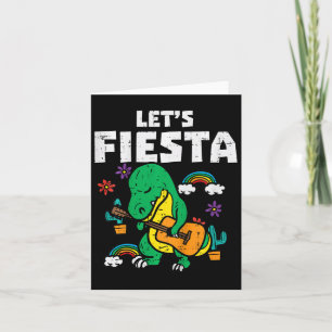 Cartão Crianças Deixam Fiesta Dino Trex Cute Toddler Cinc