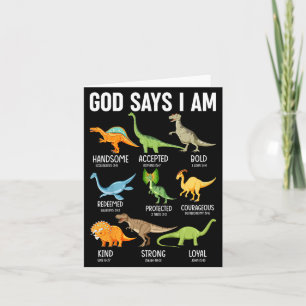 Cartão Crianças Deus Diz Eu Sou Dinossauro Engraçado Dino