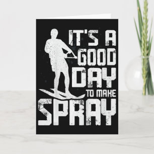 Cartão Crianças É Um Bom Dia Para Fazer Spray Funny Esqui