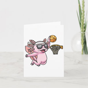 Cartão Crianças Esportivas Axolotl Tocando Espetáculos