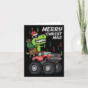 Cartão Crianças Feliz Natal Dino Monster Trex