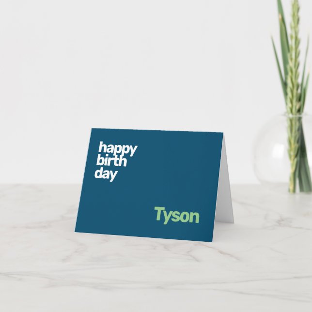 Cartão crianças felizes pessoal Aniversário mínimo (Frente)