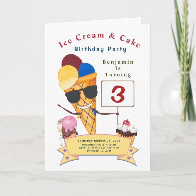 Cartão Crianças Festa de aniversário Divertidas (Frente)